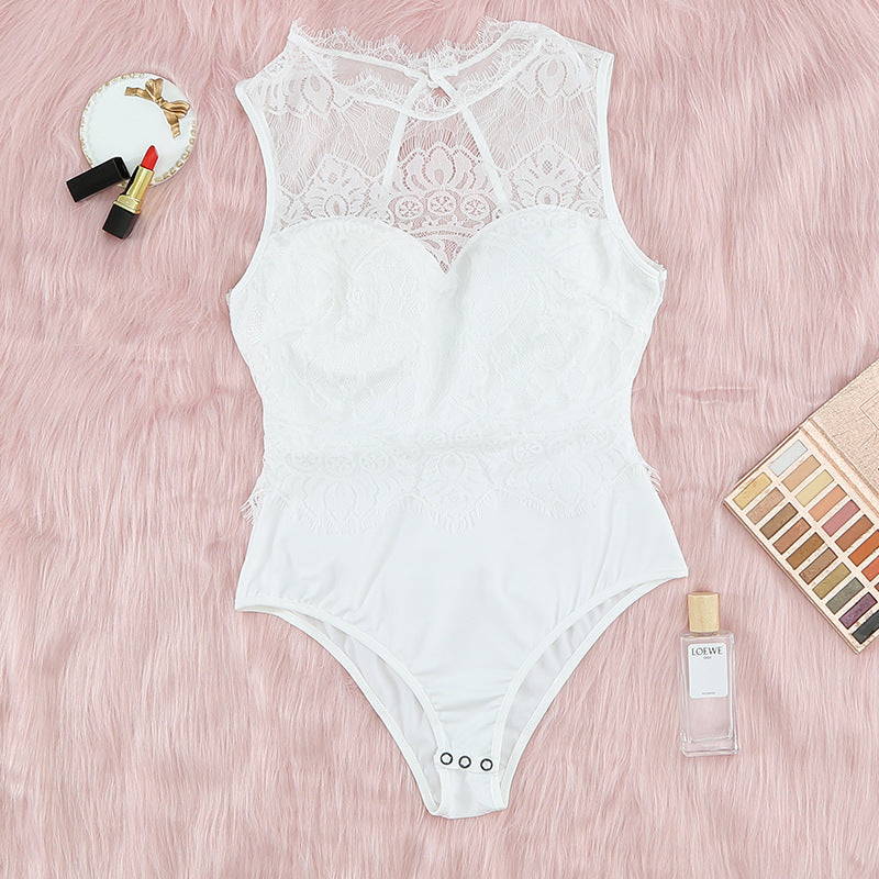 European And American Sexy Lingerie Lace Concealed Buckle Sleevelesss